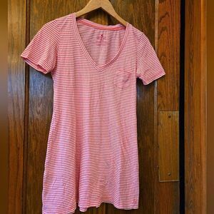 Aerie Pink and White Striped Cotton Nightgown